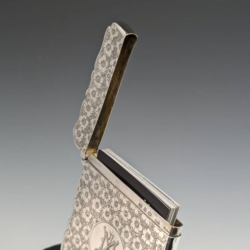 1897年 英国アンティーク 純銀製カードケース 58g Frederick Marson